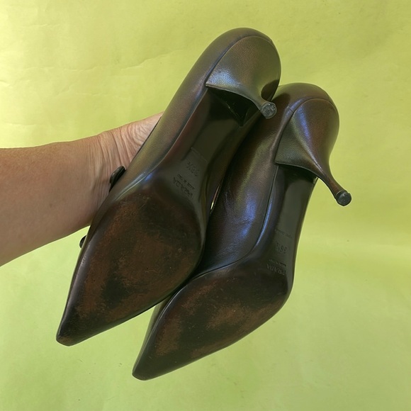 Prada vintage brown leather heels in dust bag - Picture 13 of 15